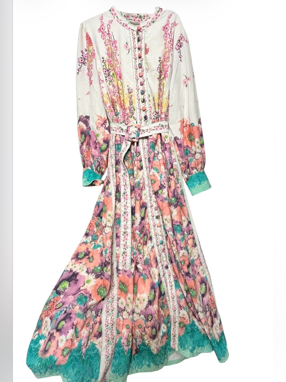 REDTAG’s Premium Collection Celebrity Multicolored Floral Lightweight Linen MIDI